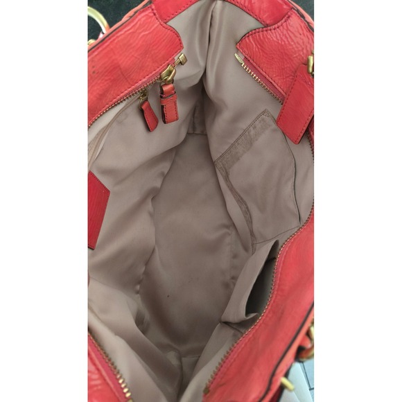 Coach Coral‎ Pink Patent Leather Shoulder Bag w/ Chain Strap - Picture 9 of 16